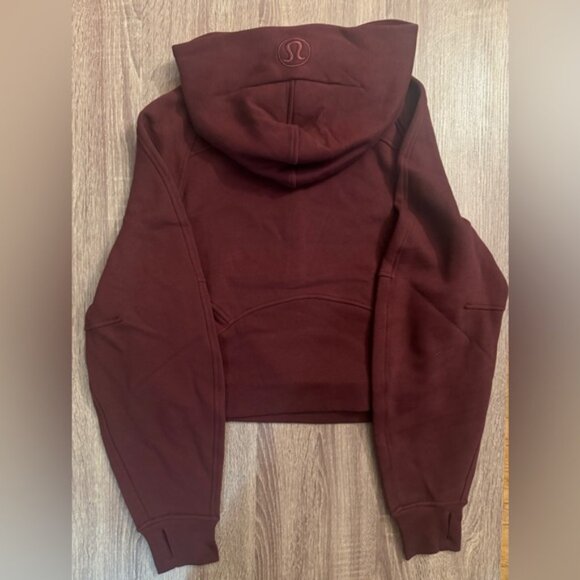 Lululemon Scuba oversized half gold zip hoodie sweater. Garnet.Burgundy. XS/S - Picture 13 of 13